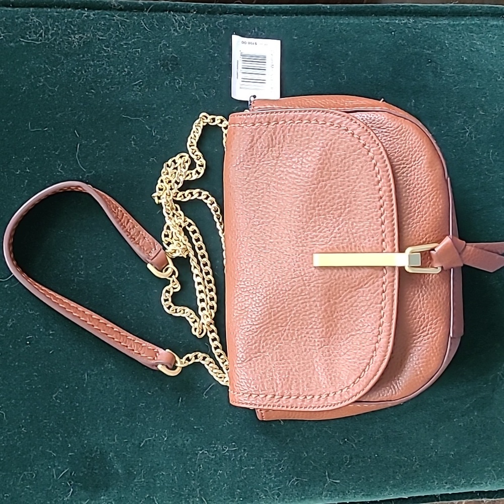 Vera Bradley Leather Carson Mini Saddle Bag in Mesa Brown